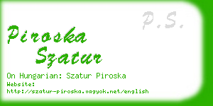 piroska szatur business card